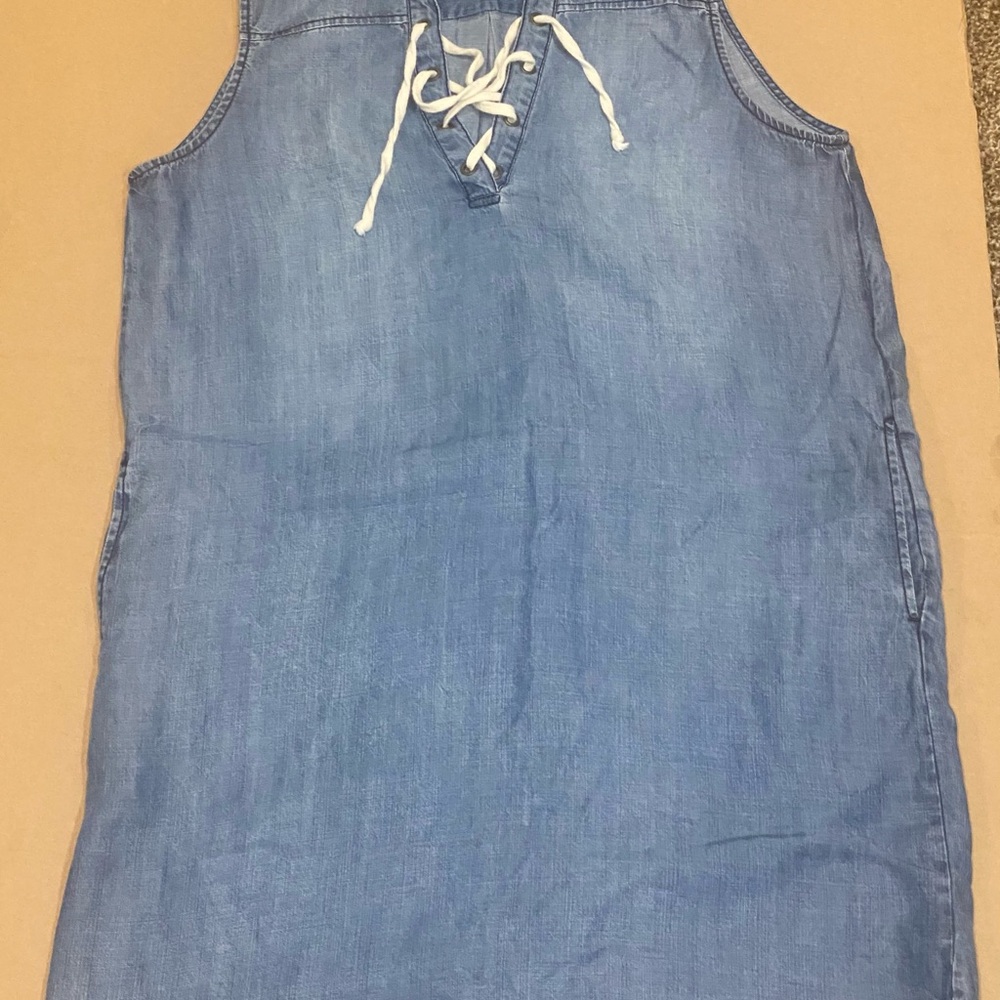 Blue Denim Mini Dress w/ pockets